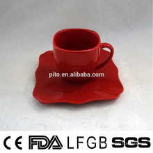 2014 New design hot selling unique square ceramic coffee cup with handle